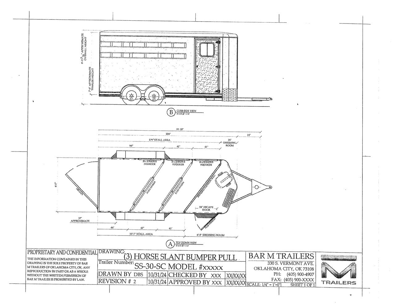 2024 BAR-M SS730 HS Horse Trailer For Sale