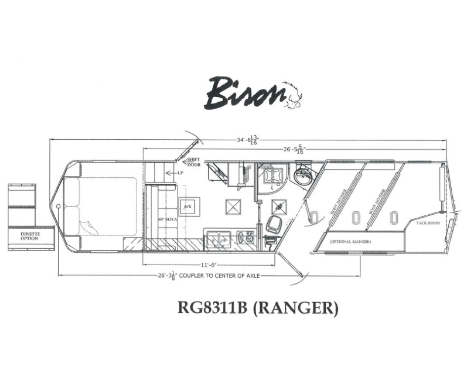 2024 Bison Coach RG8311B Horse Trailer-Living Quarters For Sale