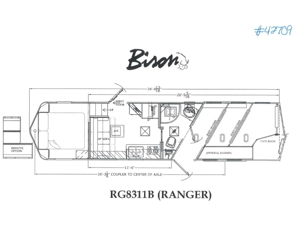 2024 Bison Coach RG8311B Horse Trailer-Living Quarters For Sale